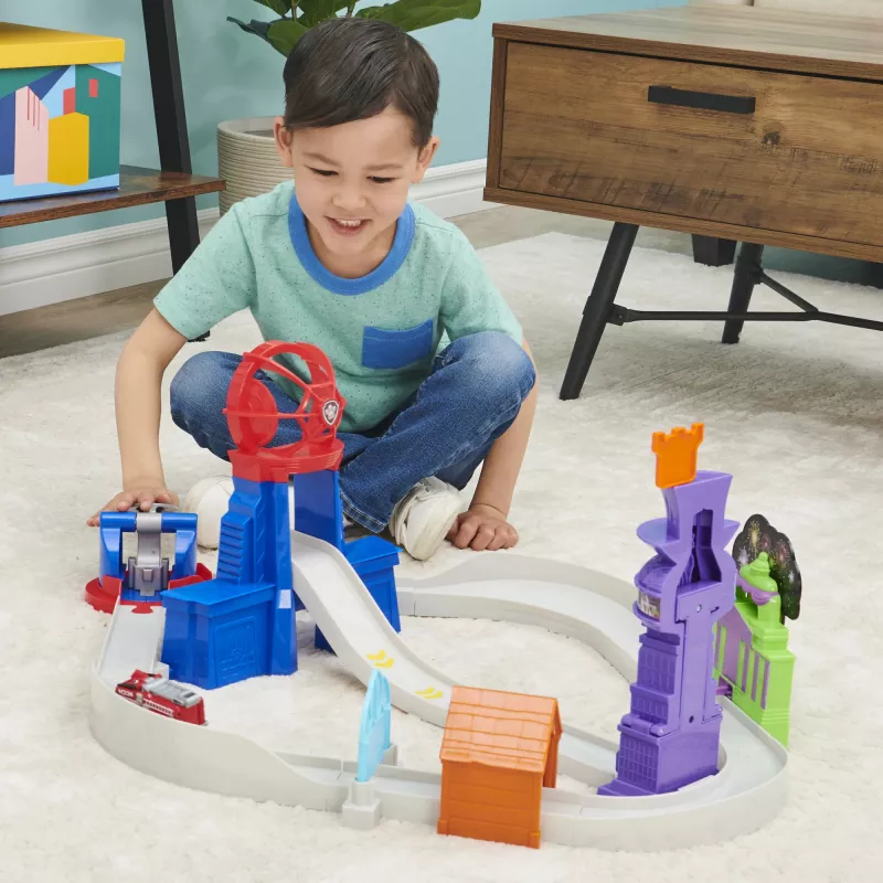 PAW Patrol True Metal Total City Rescue Movie Track Set su išskirtiniu Marshall automobiliu, 1:55 skalė, žaislai vaikams nuo 3 metų