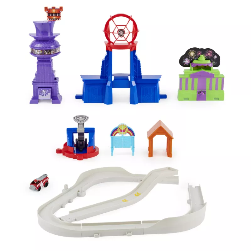 PAW Patrol True Metal Total City Rescue Movie Track Set su išskirtiniu Marshall automobiliu, 1:55 skalė, žaislai vaikams nuo 3 metų