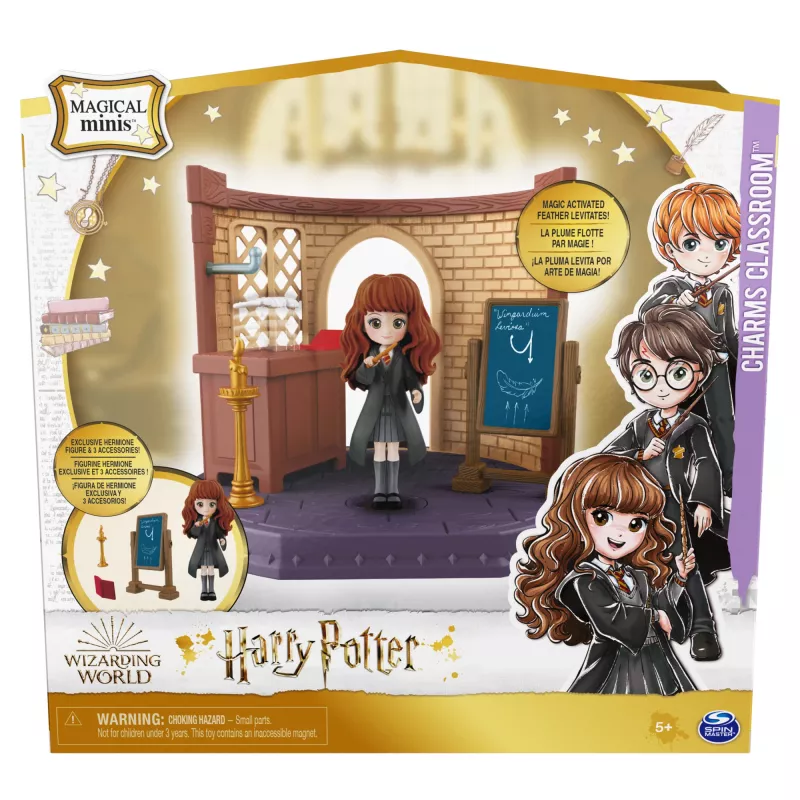 Žaislų rinkinys Harry Potter Magical Minis Charms Classroom su išskirtine Hermionos Granger figūrėle ir aksesuarais