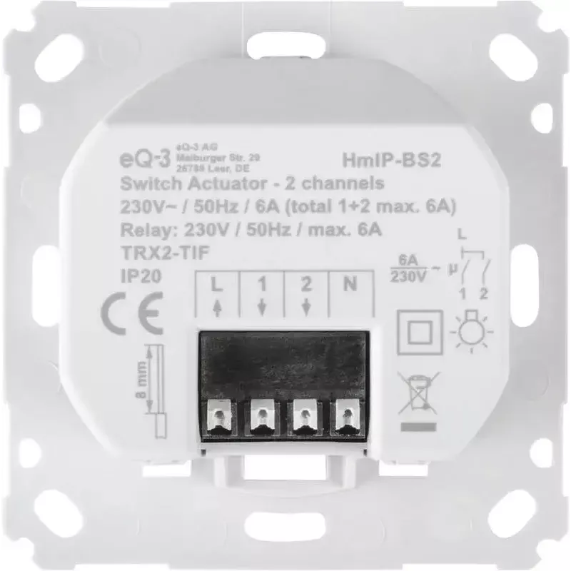 Homematic IP 156757A0 perjungimo pavara — 230 V AC, 1380 W, 868,6 MHz