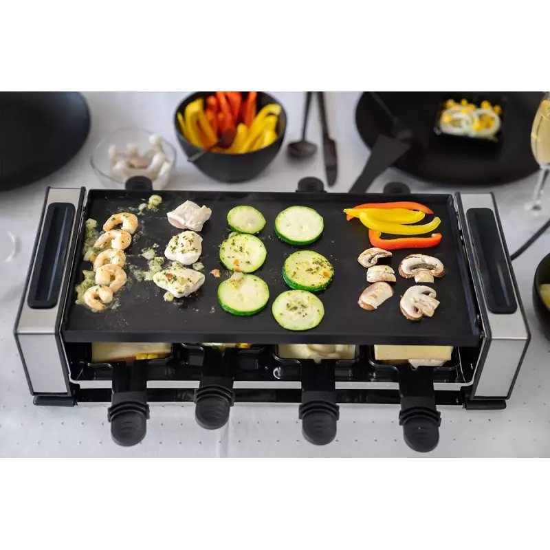Unold 48730 raclette kepsninė 8 asmenims 1200 W Juoda, Nerūdijantis plienas