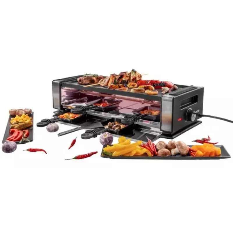 Unold 48730 raclette kepsninė 8 asmenims 1200 W Juoda, Nerūdijantis plienas