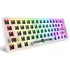 Kompaktiška 60% laida klaviatūra Sharkoon SKILLER SGK50 S4 — QWERTY vokiškas išdėstymas, RGB apšvietimas, USB, 1,5 m laidas, balta