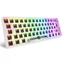 Kompaktiška 60% laida klaviatūra Sharkoon SKILLER SGK50 S4 — QWERTY vokiškas išdėstymas, RGB apšvietimas, USB, 1,5 m laidas, balta