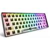 Mechaninė kompaktiška 60% klaviatūra Sharkoon SKILLER SGK50 S4 – laidinė USB, QWERTY vokiškas išdėstymas, RGB apšvietimas, 1,5 m laidas, juoda