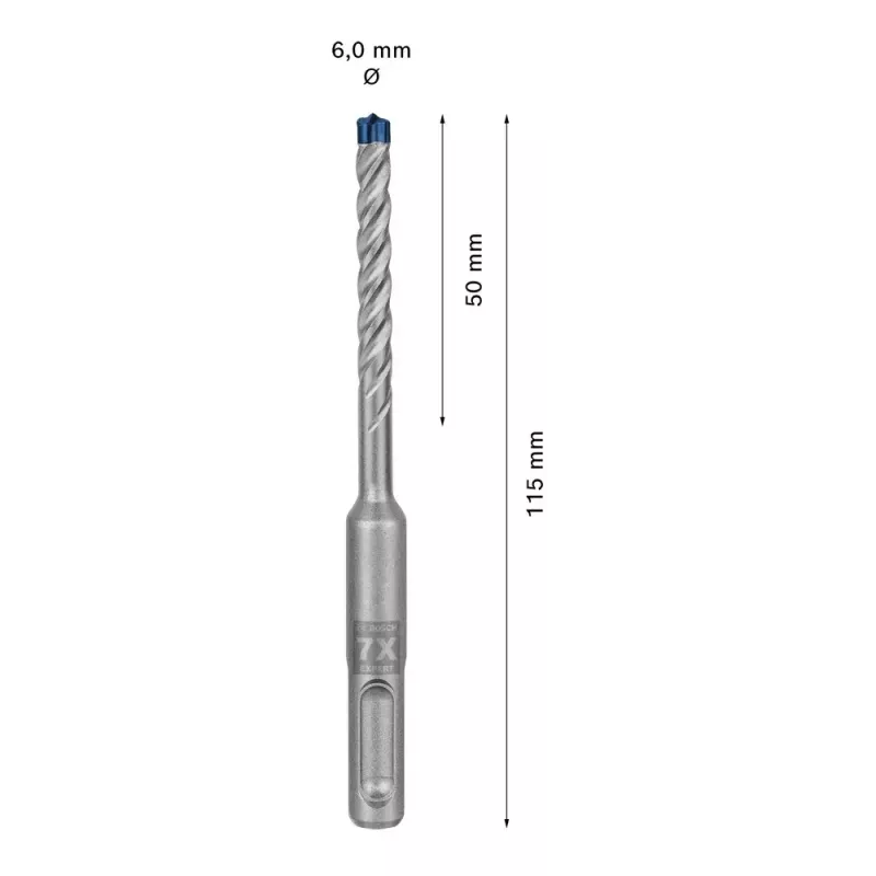 Gręžtuvas Bosch SDS plus-7X 6mm 115mm