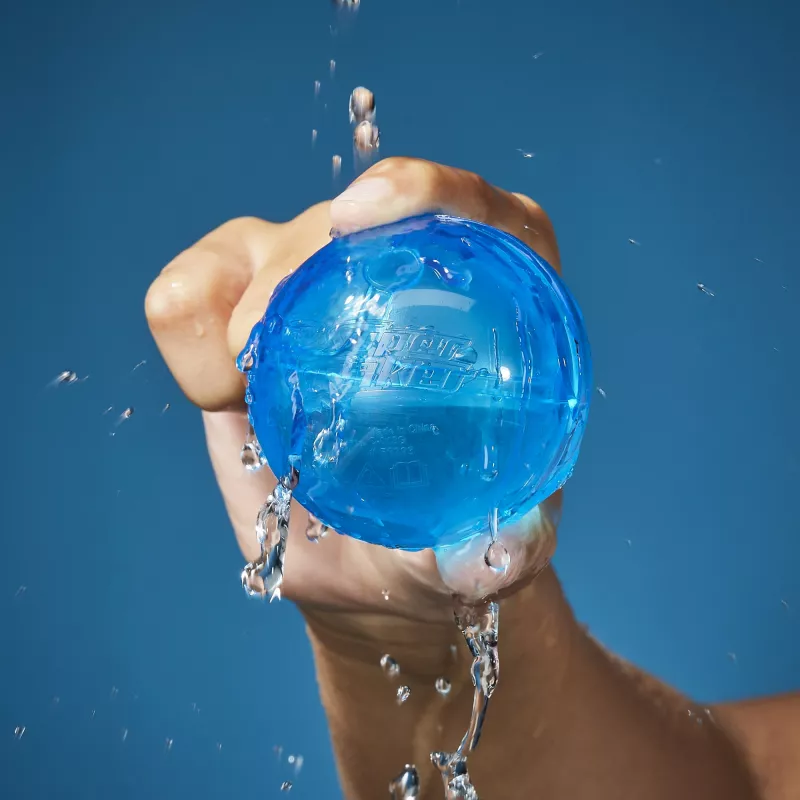 Vandens kamuoliai HASBRO Nerf Super Soaker Hydro Balls – įmontuota talpykla, 6 vnt., plastikas, mėlyna/geltona, nuo 6 m.