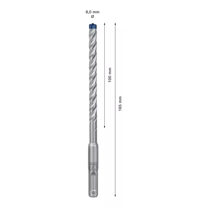 Gręžtuvas Bosch SDS plus-7X 8mm 165mm