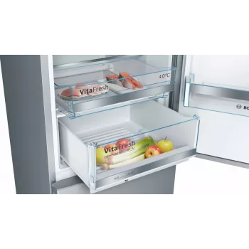 Bosch Serie 6 KGE39ALCA šaldytuvas-šaldiklis, laisvai pastatomas, 343 L, nerūdijantis plienas