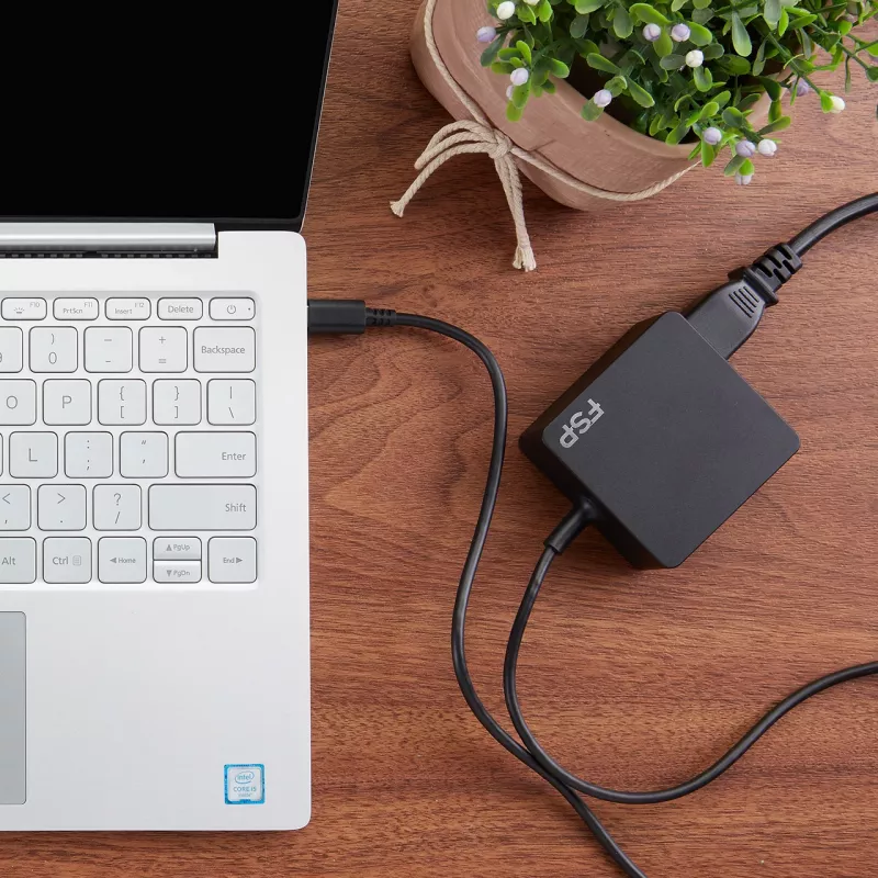 FSP NB C 65 USB-C PD adapteris, 65 W, universalus, juodas