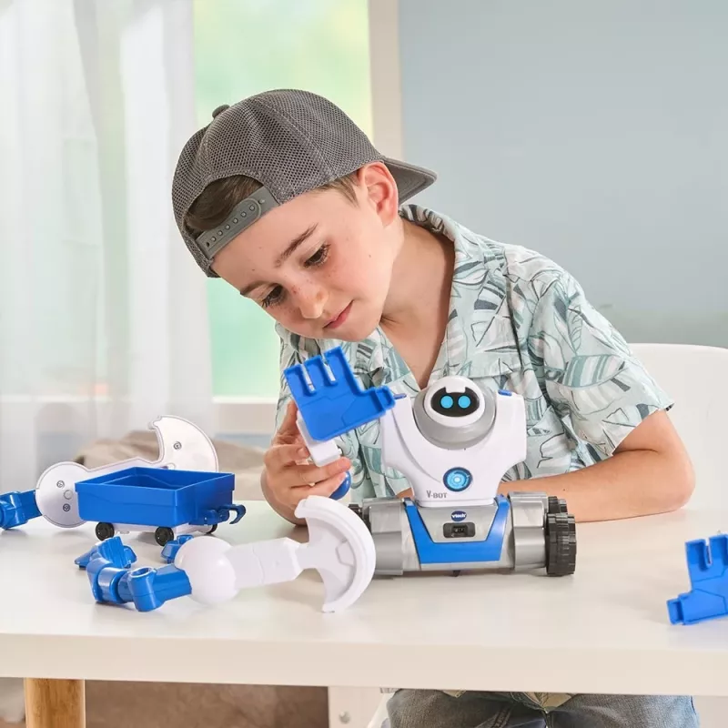 VTech V-Bot robotas – interaktyvus žaislas berniukams ir mergaitėms nuo 5 metų, su garsais