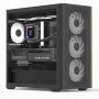 Mini bokštinis kompiuterio korpusas Aerocool D301A Black Wood su ATX maitinimo šaltiniu