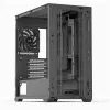 Mini bokštinis kompiuterio korpusas Aerocool D301A Black Wood su ATX maitinimo šaltiniu