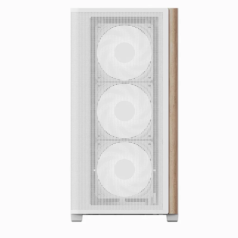 Aerocool D301A Mini Tower baltas, medinis akcentas