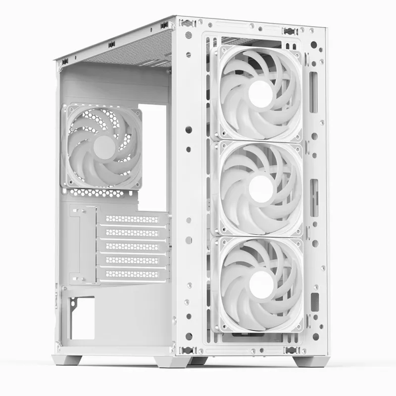 Aerocool D301A Mini Tower baltas, medinis akcentas