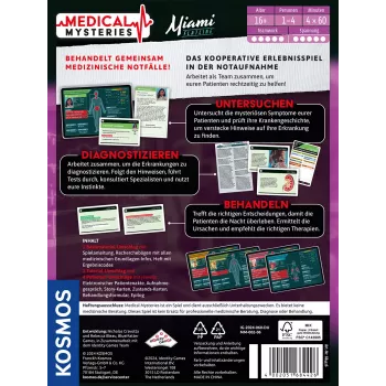 Kosmos Medical Mysteries - Miami Flatline Stalo žaidimas Dedukcija 60 min