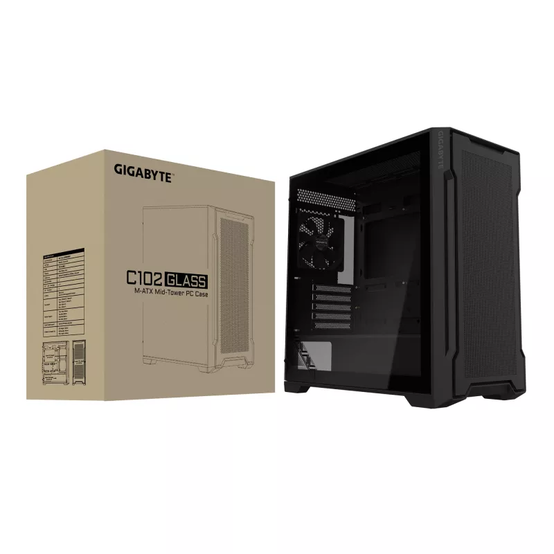 GIGABYTE C102 GLASS Midi Tower Juodas