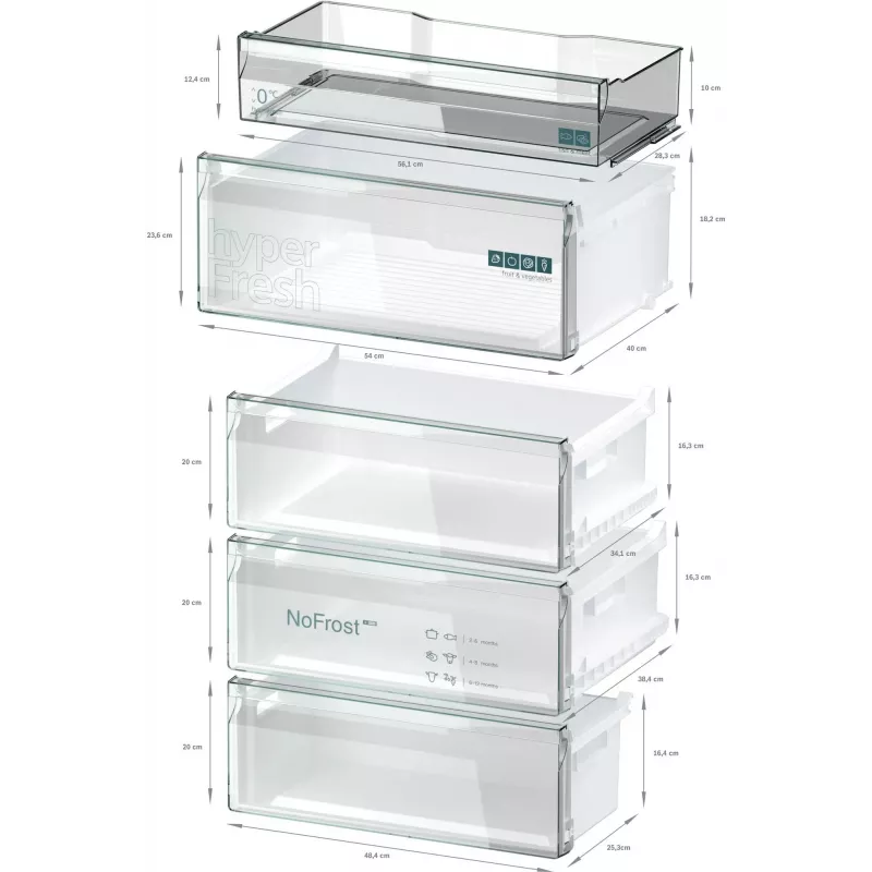 Šaldytuvas su šaldikliu Siemens iQ300 KG49NXIBF, laisvai pastatomas, 440 L, nerūdijantis plienas
