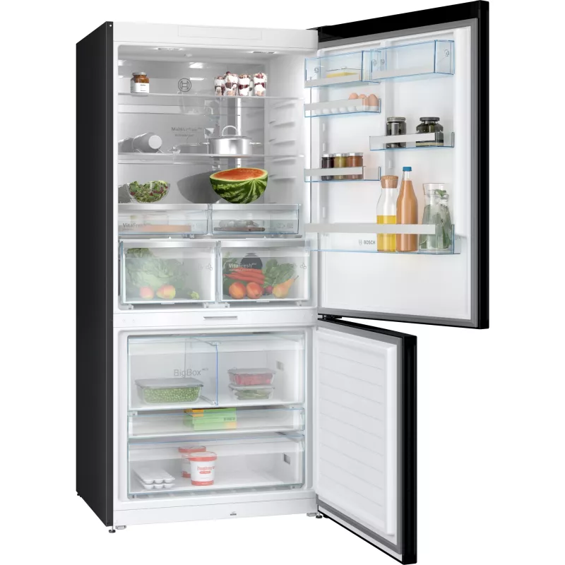 Šaldytuvas-šaldiklis Bosch Serie 8 KGP86AXB0N Laisvai pastatomas 621 L Juodas, Nerūdijantis plienas