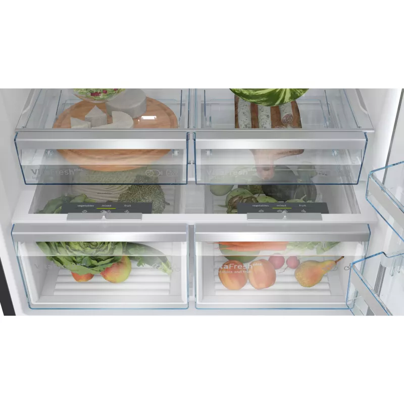 Šaldytuvas-šaldiklis Bosch Serie 8 KGP86AXB0N Laisvai pastatomas 621 L Juodas, Nerūdijantis plienas