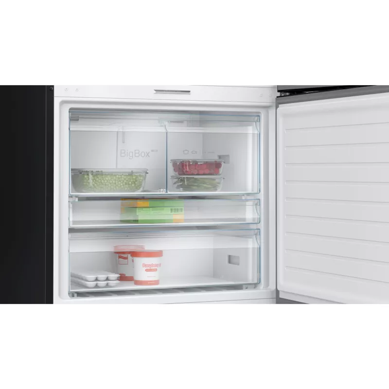 Šaldytuvas-šaldiklis Bosch Serie 8 KGP86AXB0N Laisvai pastatomas 621 L Juodas, Nerūdijantis plienas
