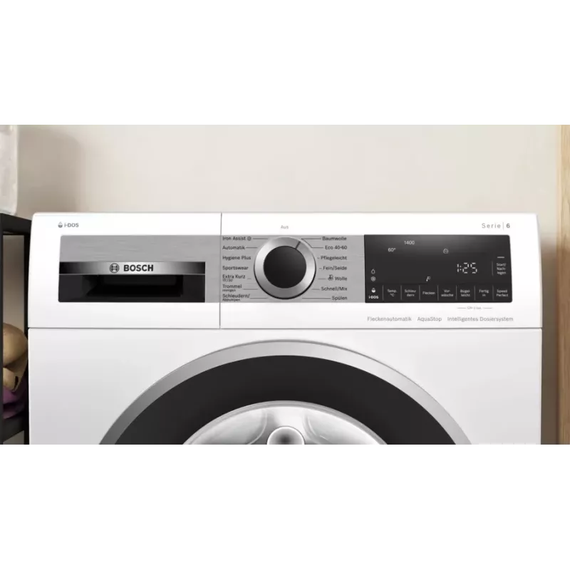 Bosch Serie 6 WGG244F40 skalbimo mašina, priekinis pakrovimas, 9 kg, 1351 aps/min, balta