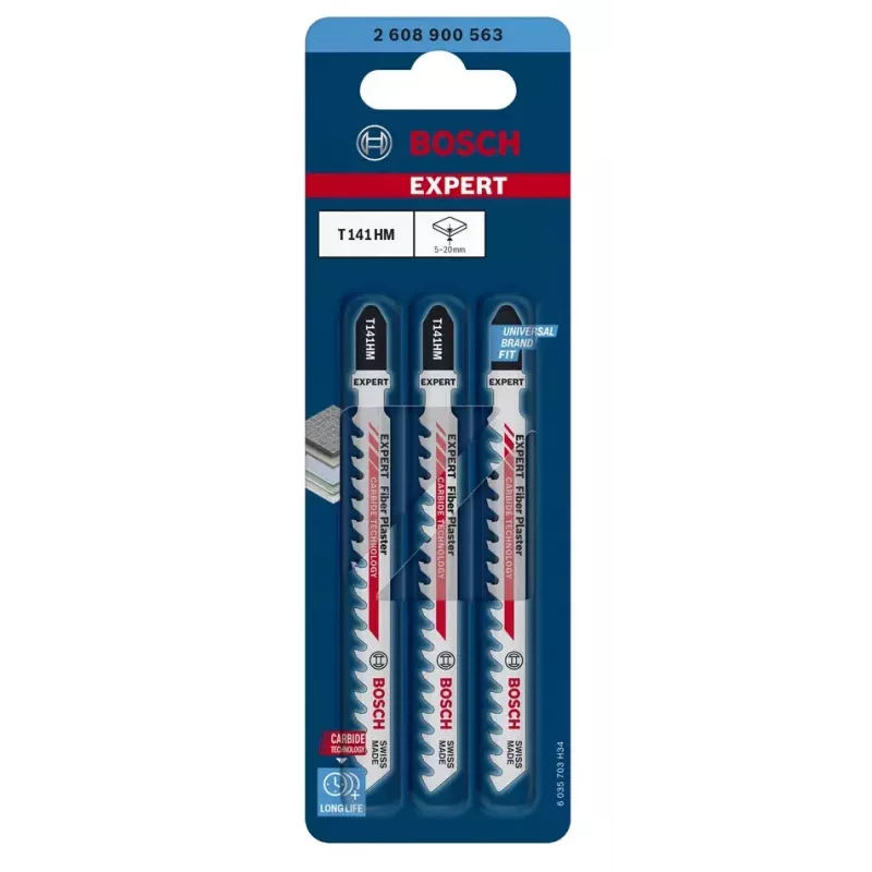Bosch 2 608 900 563 pjūklo geležtė dėlionėms Karbidinė 3 vnt.