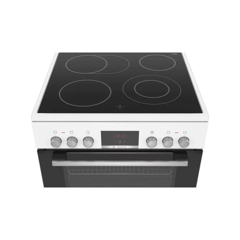 Bosch Serie 4 HKR39C220 laisvai pastatoma viryklė su elektrine keramine kaitlente, balta