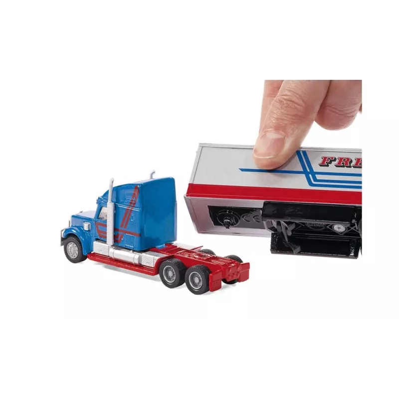 Siku Road Train modelis, surinktas, 1:87, metalas, plastikas, mėlyna, raudona, balta