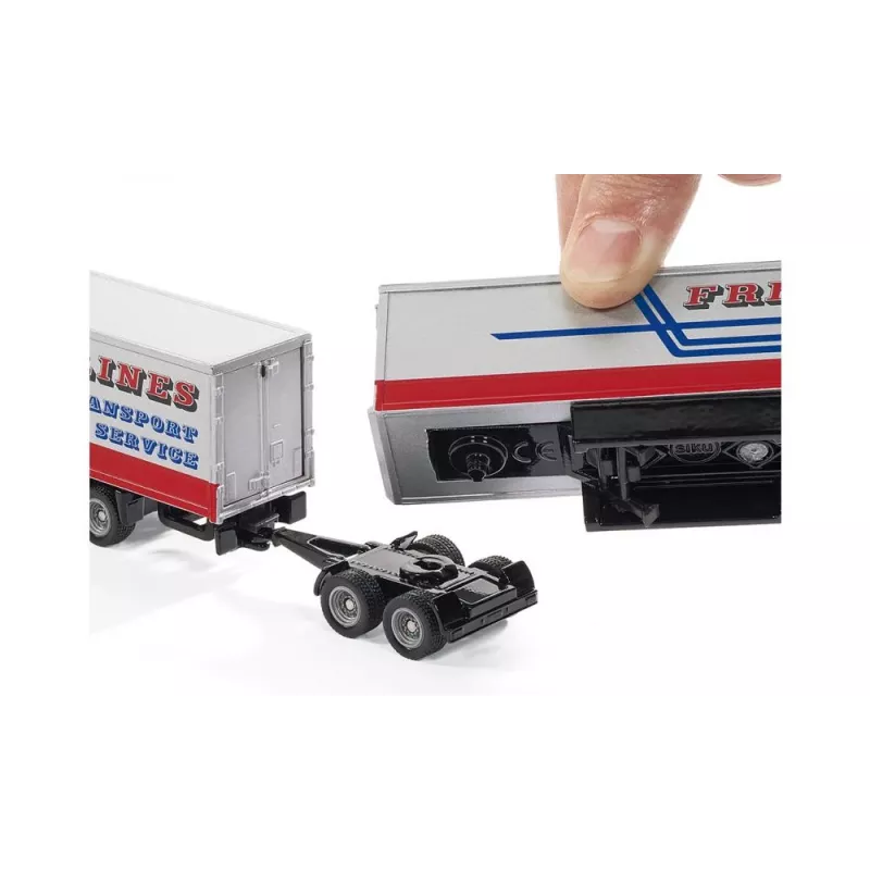 Siku Road Train modelis, surinktas, 1:87, metalas, plastikas, mėlyna, raudona, balta