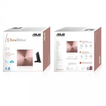 ASUS SDRW-08U5S-U išorinis DVD įrašymo įrenginys, DVD Super Multi DL, rožinė