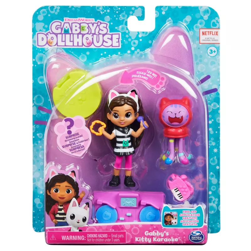 Gabby's Dollhouse meno studijos rinkinys su 2 figūrėlėmis, 2 aksesuarais, pristatymo dėžute ir baldais, žaislai vaikams nuo 3 metų