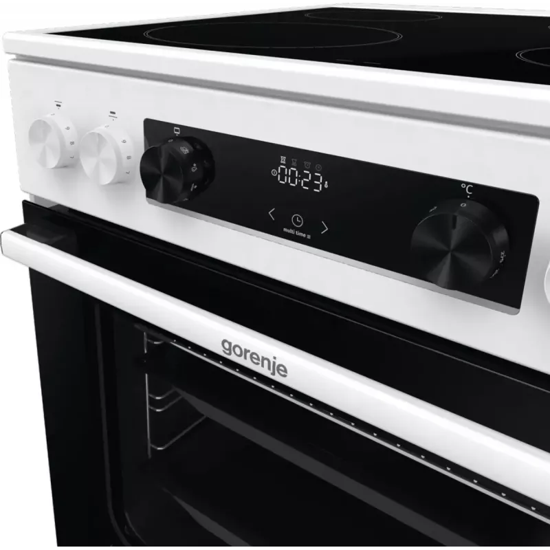 Laisvai pastatoma viryklė Gorenje GEC6C40WD su keramine kaitlente ir elektrine orkaite, juoda/balta