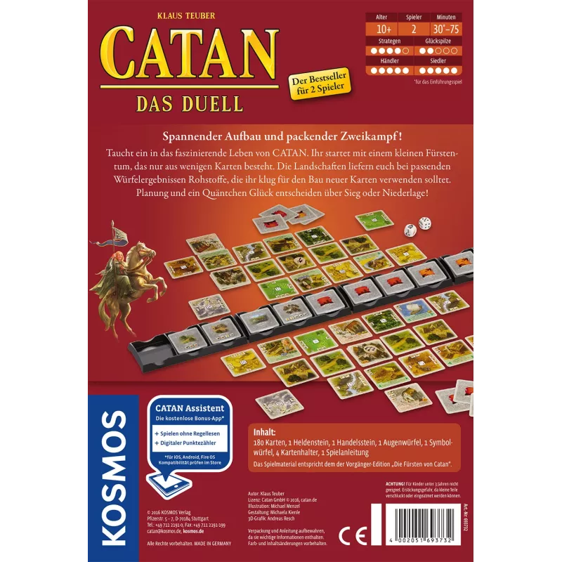 Kosmos CATAN - Das Duell kortų žaidimas dviem žaidėjams, nuo 10 metų