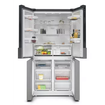 Šaldytuvas Siemens iQ300 KF96NVPEA šalia šaldiklio, laisvai pastatomas, 605 L, sidabrinis