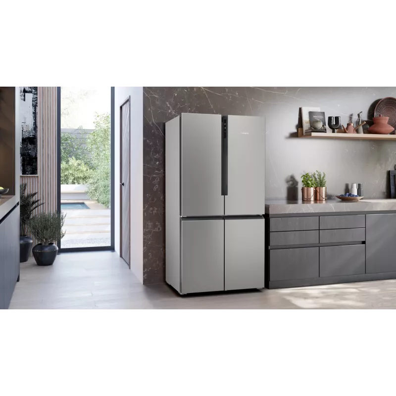 Šaldytuvas Siemens iQ300 KF96NVPEA šalia šaldiklio, laisvai pastatomas, 605 L, sidabrinis