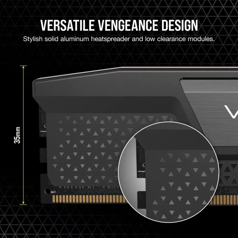 CORSAIR Vengeance 32GB (2x16GB) DDR5 6000MHz CL38 atminties rinkinys juodas