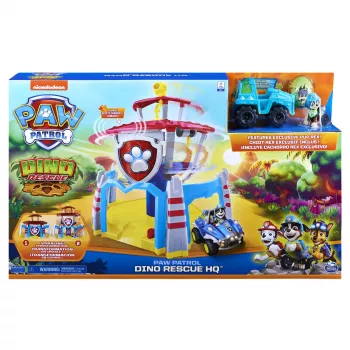 PAW Patrol Dino Rescue HQ žaidimų rinkinys su garsais, išskirtine Rekso figūrėle ir transporto priemone