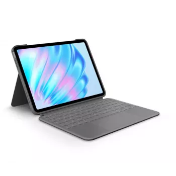 LOGITECH Combo Touch iPad Air 11 colių 5 kartai Oksfordo pilka Qwertz Vokiška klaviatūra