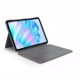 LOGITECH Combo Touch iPad Air 11 colių 5 kartai Oksfordo pilka Qwertz Vokiška klaviatūra