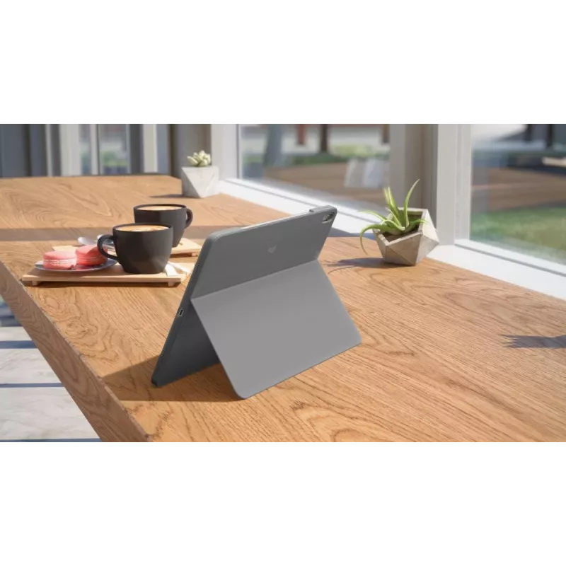 LOGITECH Combo Touch iPad Air 11 colių 5 kartai Oksfordo pilka Qwertz Vokiška klaviatūra