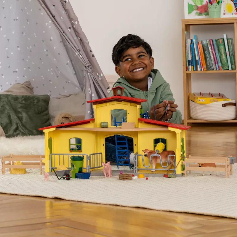 schleich FARM WORLD Didelis ūkis su gyvūnais ir aksesuarais, Ūkis, 3 m., Įvairiaspalvis, Plastikas