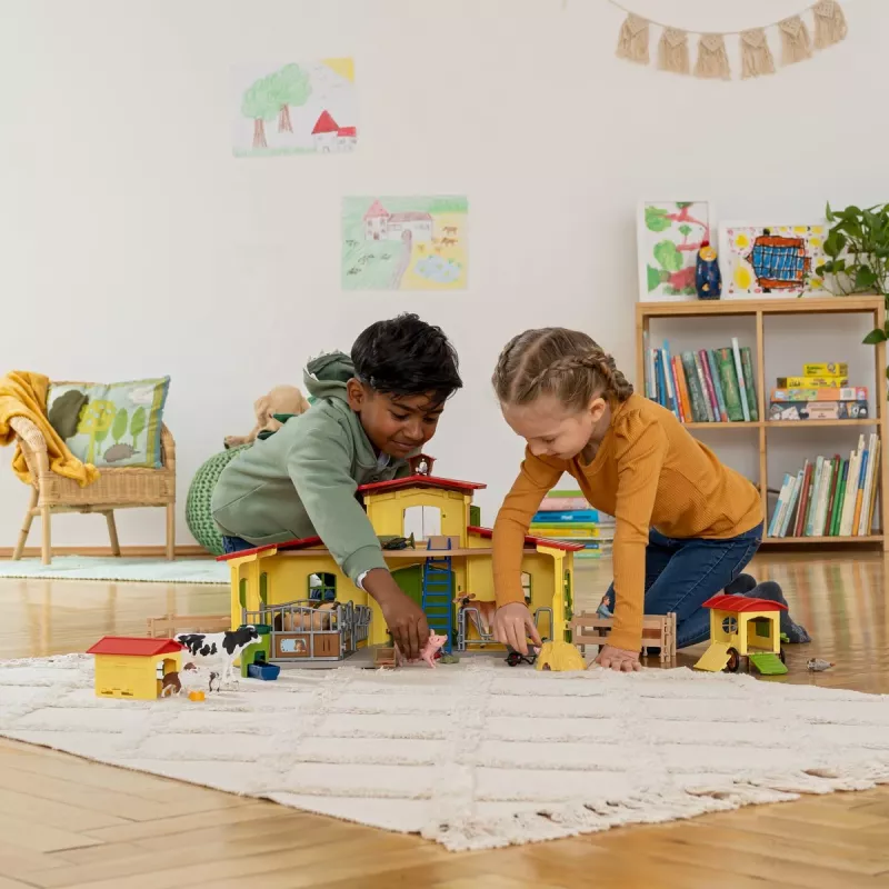 schleich FARM WORLD Didelis ūkis su gyvūnais ir aksesuarais, Ūkis, 3 m., Įvairiaspalvis, Plastikas