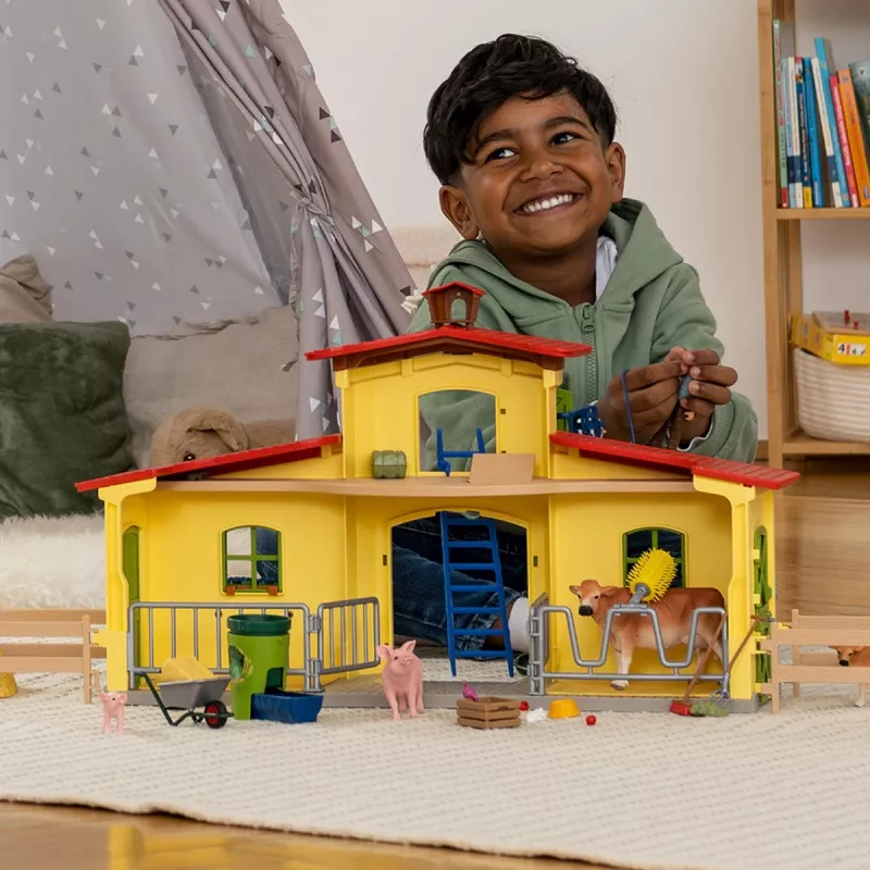 schleich FARM WORLD Didelis ūkis su gyvūnais ir aksesuarais, Ūkis, 3 m., Įvairiaspalvis, Plastikas