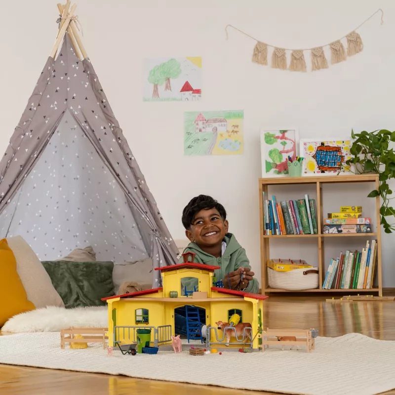 schleich FARM WORLD Didelis ūkis su gyvūnais ir aksesuarais, Ūkis, 3 m., Įvairiaspalvis, Plastikas