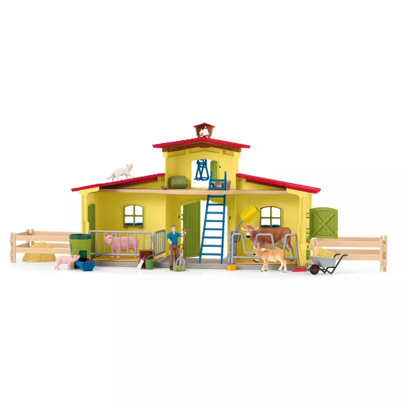 schleich FARM WORLD Didelis ūkis su gyvūnais ir aksesuarais, Ūkis, 3 m., Įvairiaspalvis, Plastikas