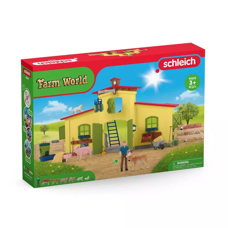 schleich FARM WORLD Didelis ūkis su gyvūnais ir aksesuarais, Ūkis, 3 m., Įvairiaspalvis, Plastikas