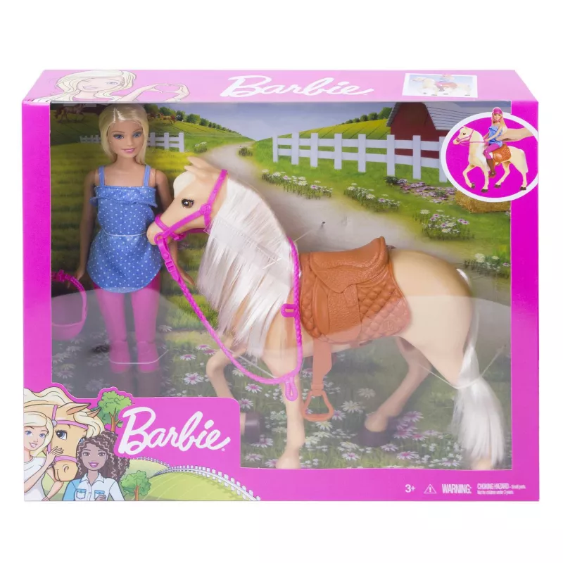 Barbie lėlė su arkliu, mados lėlė, mergaitėms, nuo 3 metų, 250 mm, 480 g