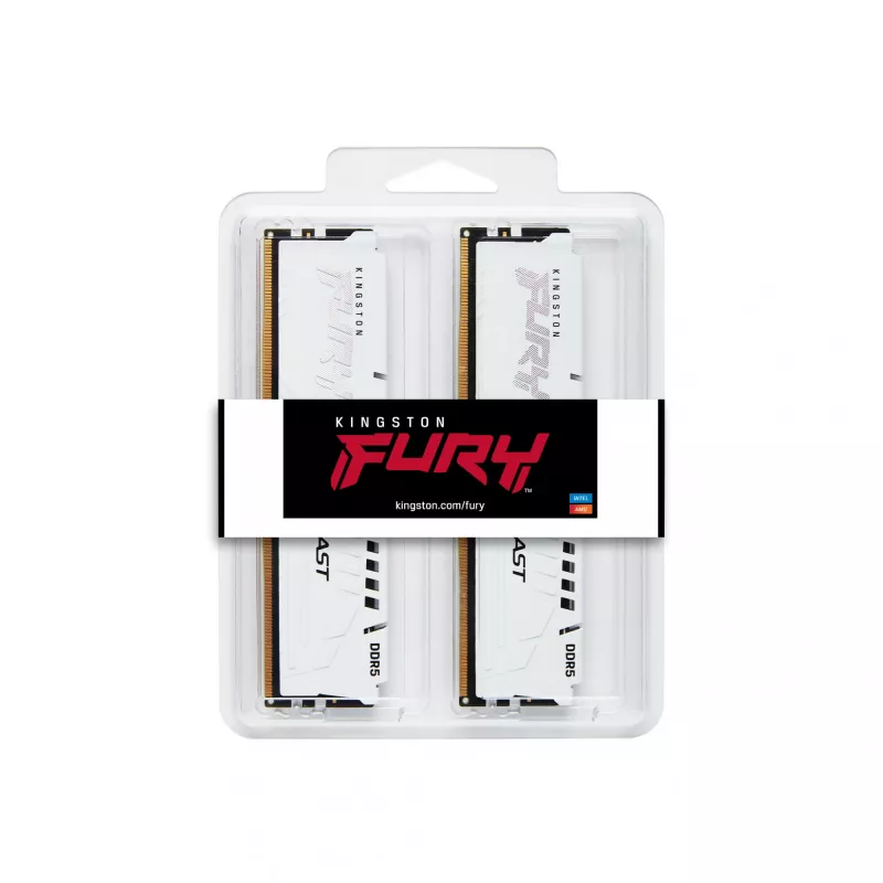 Kingston FURY Beast 32 GB (2x16 GB) DDR5 5600 MT/s CL36 atminties rinkinys baltas EXPO