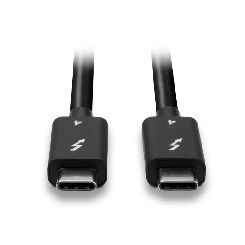 Lindy 1m Thunderbolt 4 laidas, 40Gbps, pasyvus, vyriškas, vyriškas, 1 m, 40 Gbit/s, Juoda, Nikelis/Auksas